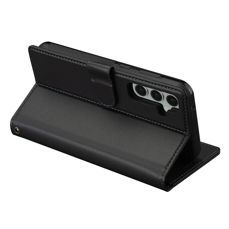 LC.IMEEKE L2 Series for Samsung Galaxy S24 Case PU Leather Wallet Detachable Magnetic Phone Cover - Black