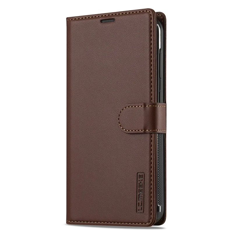 LC.IMEEKE L2 Series for Samsung Galaxy S24+ Case PU Leather Wallet Detachable Magnetic Phone Cover - Brown