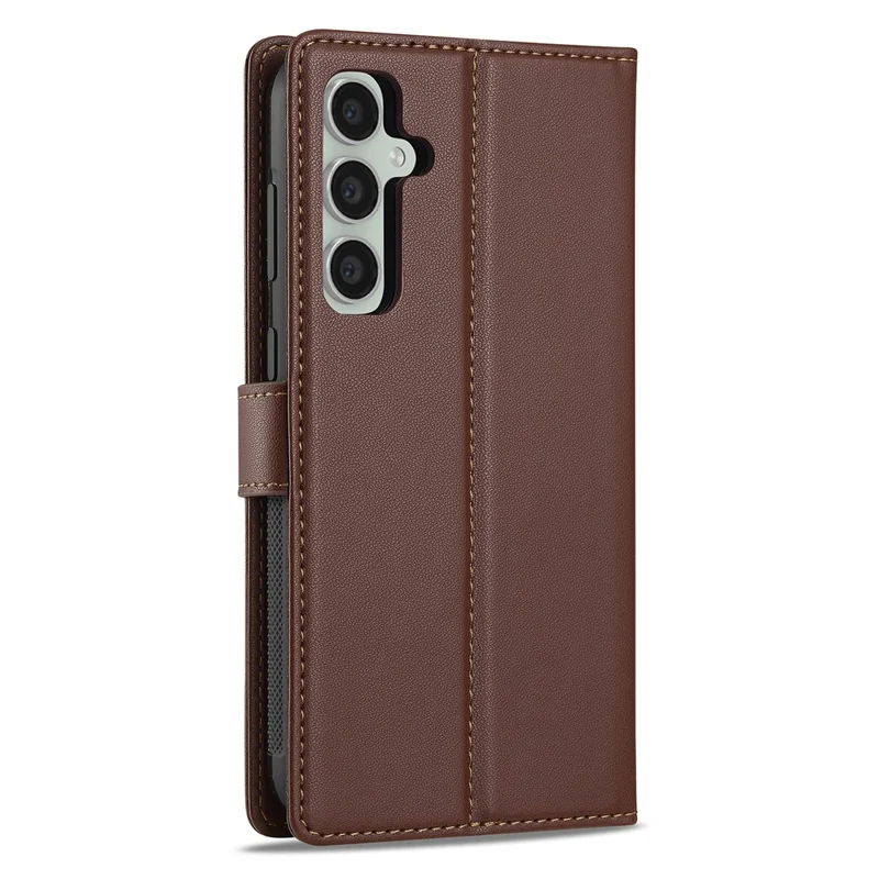 LC.IMEEKE L2 Series for Samsung Galaxy S24+ Case PU Leather Wallet Detachable Magnetic Phone Cover - Brown