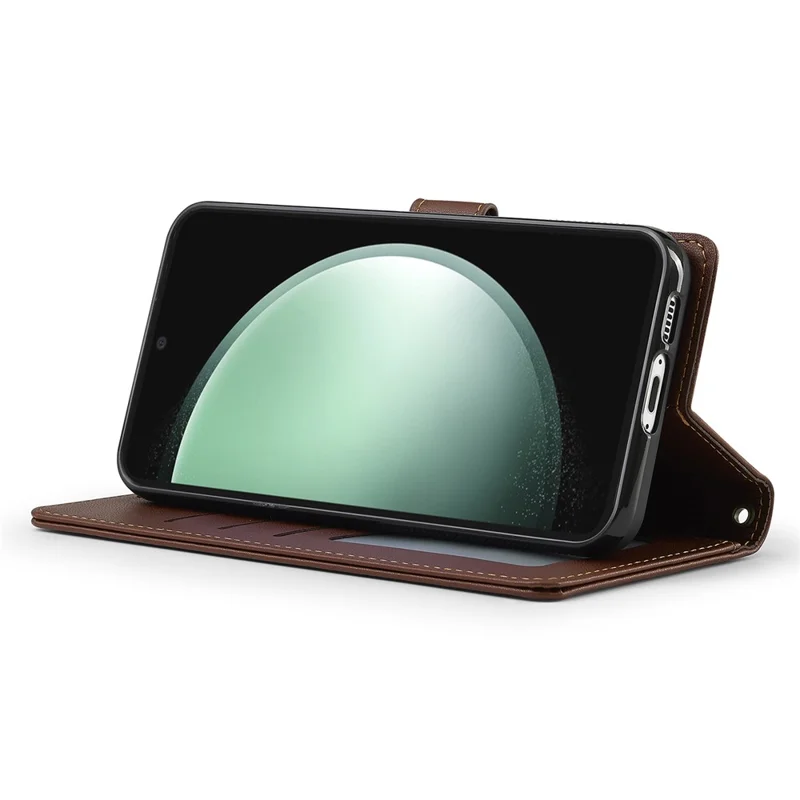 LC.IMEEKE L2 Series for Samsung Galaxy S24+ Case PU Leather Wallet Detachable Magnetic Phone Cover - Brown