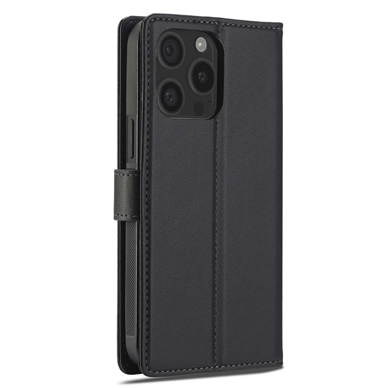 LC.IMEEKE L2 Series for iPhone 15 Pro Max Case PU Leather Wallet Detachable Magnetic Phone Cover - Black