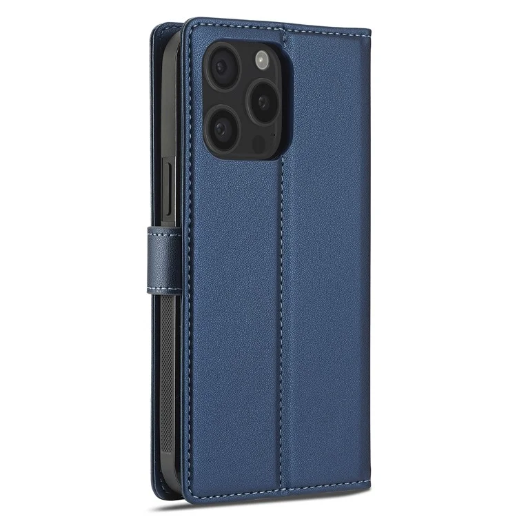 LC.IMEEKE Serie L2 para Funda iPhone 15 Pro Case PU Cuero Cartera Desmontable Magnética Cubierta de Teléfono - Azul