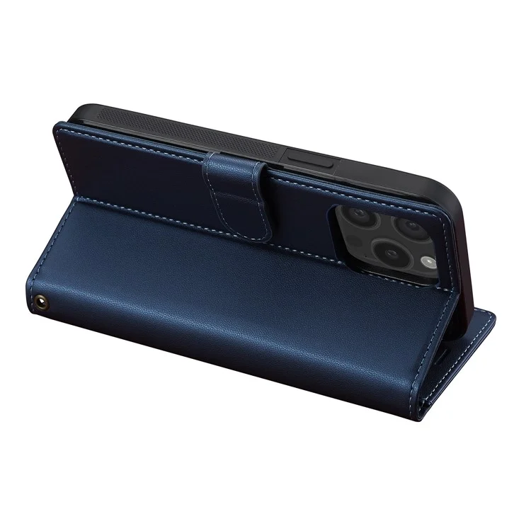 LC.IMEEKE Serie L2 para Funda iPhone 15 Pro Case PU Cuero Cartera Desmontable Magnética Cubierta de Teléfono - Azul