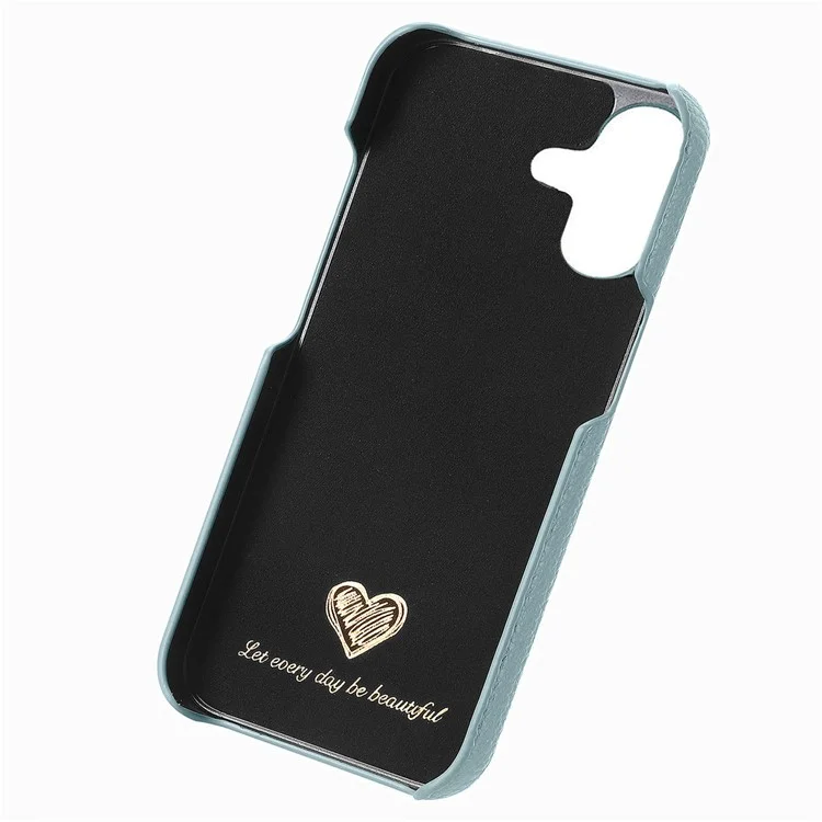 Y5 Für Iphone 16 Hülle Litchi Textur Leder+tpu Slim Telefonabdeckung - Babyblau
