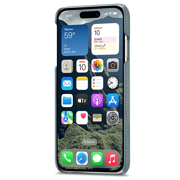 Y5 Für Iphone 16 Hülle Litchi Textur Leder+tpu Slim Telefonabdeckung - Babyblau