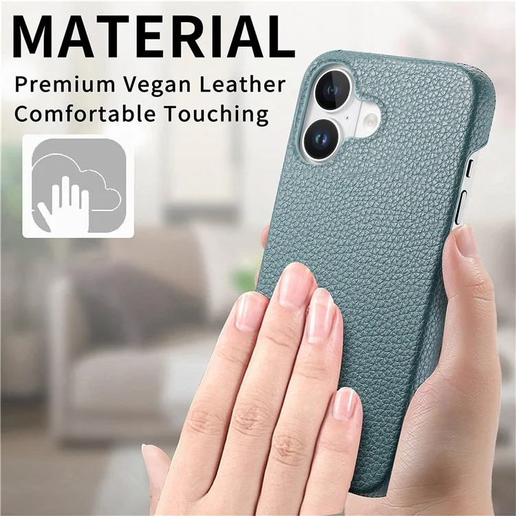 Y5 Für Iphone 16 Hülle Litchi Textur Leder+tpu Slim Telefonabdeckung - Babyblau