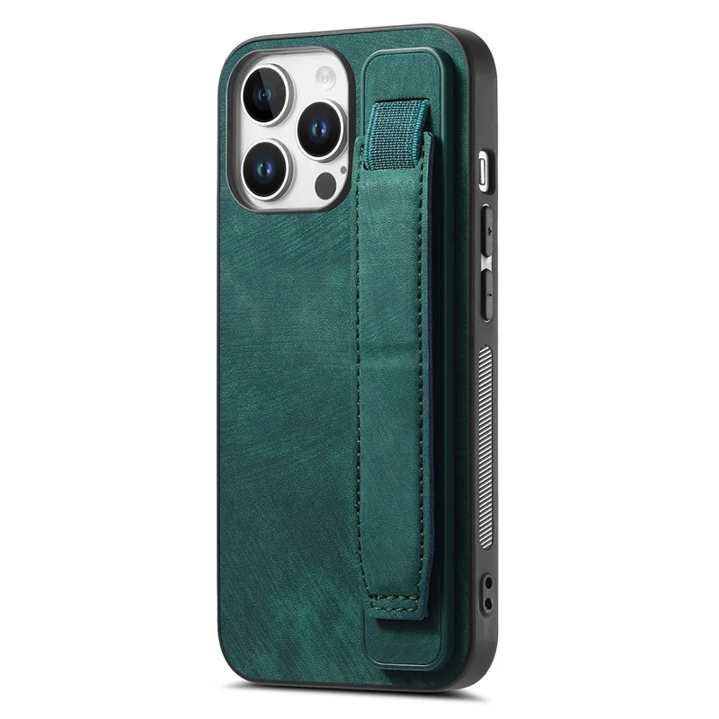D11 Для Iphone 16 Pro Max Case Bristant Leather + TPU Phone Cover - Зеленый