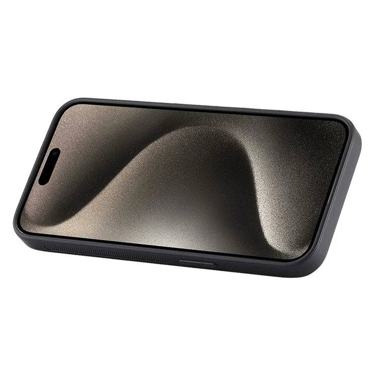 D11 Per Iphone 16 Pro Case Wristband in Pelle + Copertina Del Telefono TPU - Nero