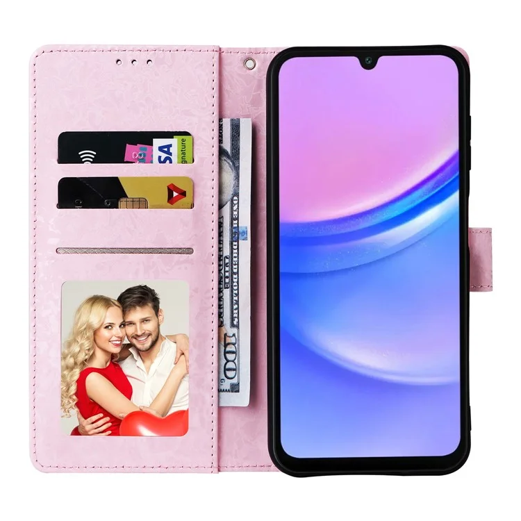 Para Samsung Galaxy A16 5G / A16 4G Case RFID Blocking Flower Leather Phone Cover - Butterfly Flower