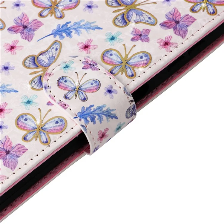 Para Samsung Galaxy A16 5G / A16 4G Case RFID Blocking Flower Leather Phone Cover - Butterfly Flower