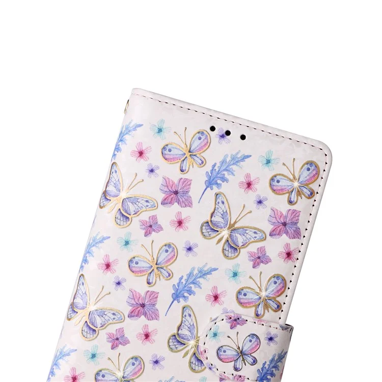 Para Samsung Galaxy A16 5G / A16 4G Case RFID Blocking Flower Leather Phone Cover - Butterfly Flower