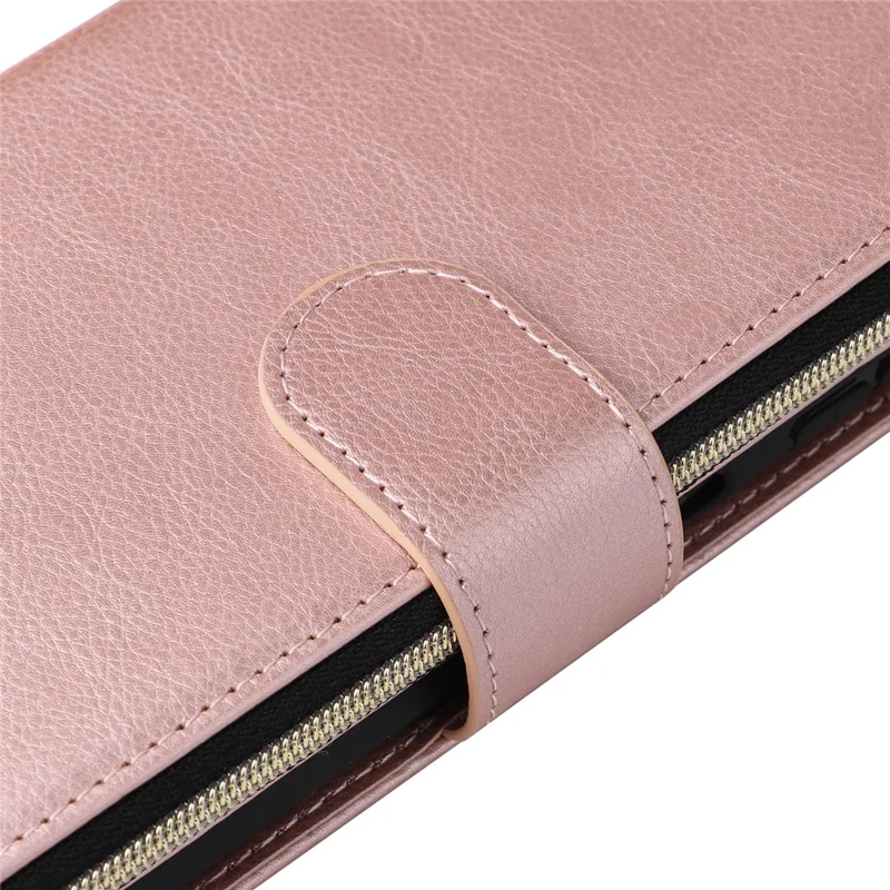 Para Samsung Galaxy A16 Case Pocker Pock pu pu Teléfono de Cuero Con Correa Para la Mano - Oro Rosa