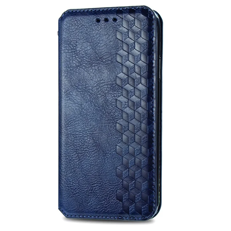 Para Samsung Galaxy A16 5G / A16 4G Case Rhombus Imprint PU Leather Wallet Phone Cover - Azul