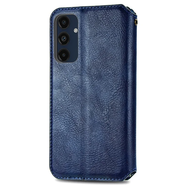 Para Samsung Galaxy A16 5G / A16 4G Case Rhombus Imprint PU Leather Wallet Phone Cover - Azul