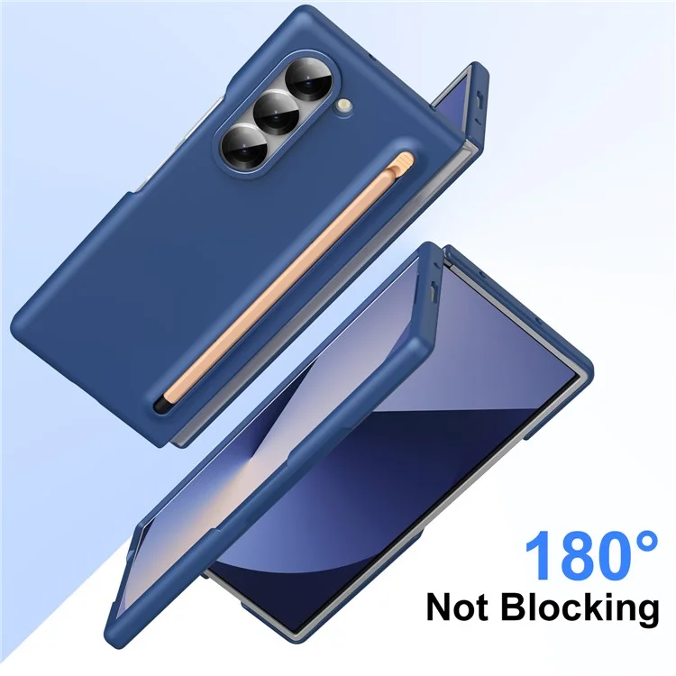 Para Samsung Galaxy Z Fold5 Case 5G Cubierta de Teléfono de PC Duro Con Película de Vidrio Templado y Lápiz - Zafiro