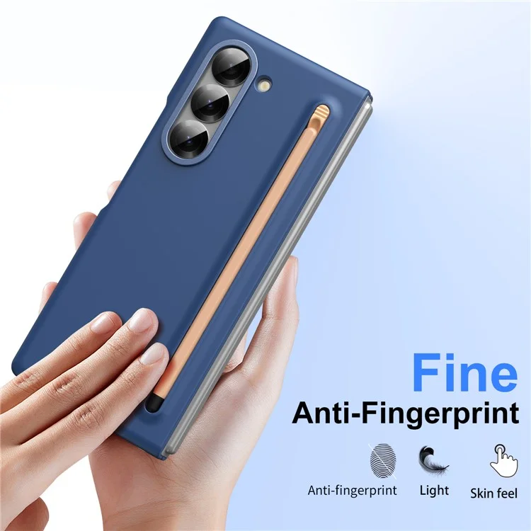 Para Samsung Galaxy Z Fold5 Case 5G Cubierta de Teléfono de PC Duro Con Película de Vidrio Templado y Lápiz - Zafiro