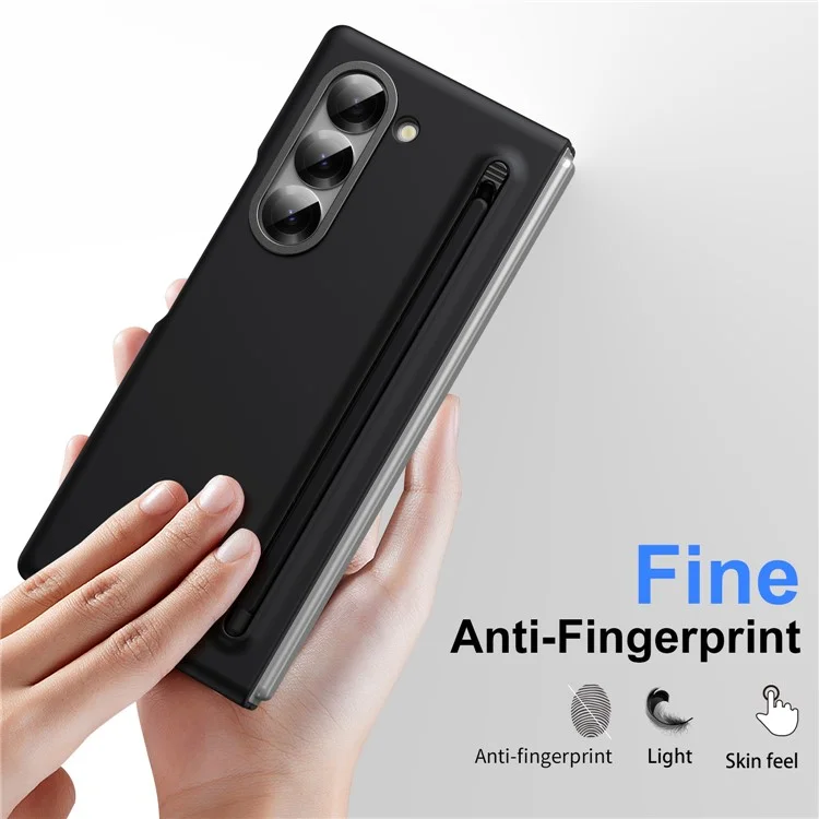 Per Samsung Galaxy Z Fold6 Copertura Per PC PC Hard Case Con Pellicola in Vetro Temperato e Stilo - Nero