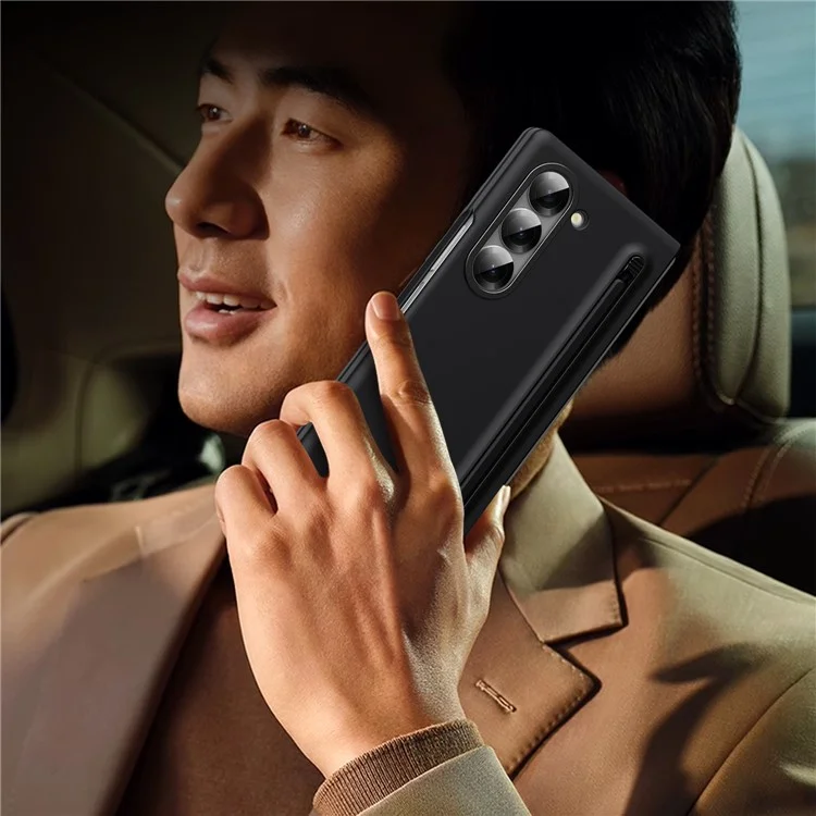 Per Samsung Galaxy Z Fold6 Copertura Per PC PC Hard Case Con Pellicola in Vetro Temperato e Stilo - Nero