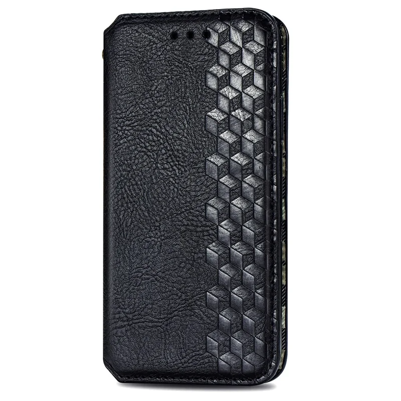 For Realme Note 60x 4G / C63 4G / C61 4G PU Leather Case Rhombus Imprint Wallet Stand Phone Cover - Black