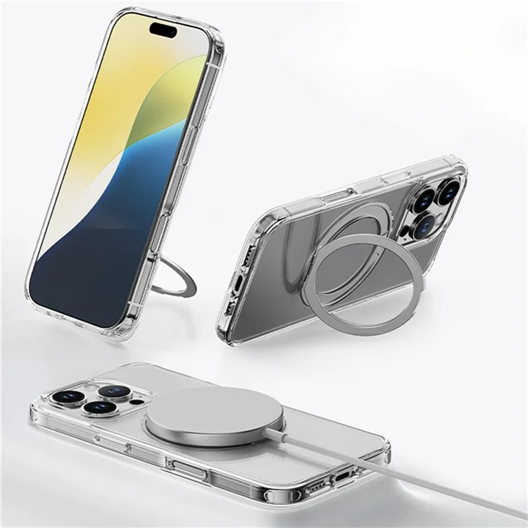 Rock For Iphone 16 Pro Kickstand Case Compatible Con Tpu Magsafe TPU+PC Back Tapa