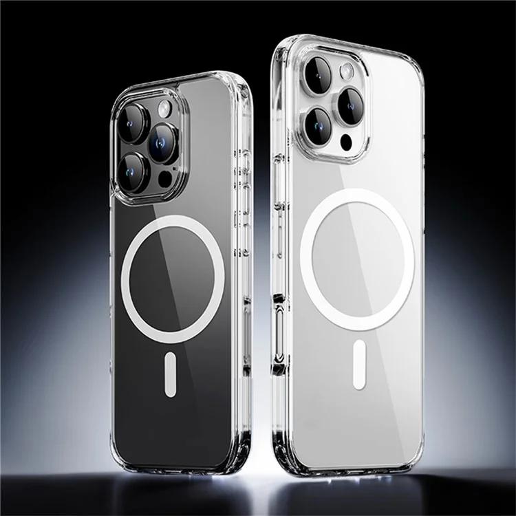 ROCK Pour iPhone 16 Pro Coque de téléphone transparente compatible avec MagSafe Coque arrière en TPU+PC