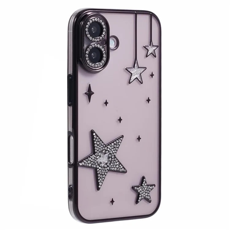 Für Das Iphone 16 Plus Case 3D Blingstars Elektrieren TPU Clear Phone Case - Schwarz