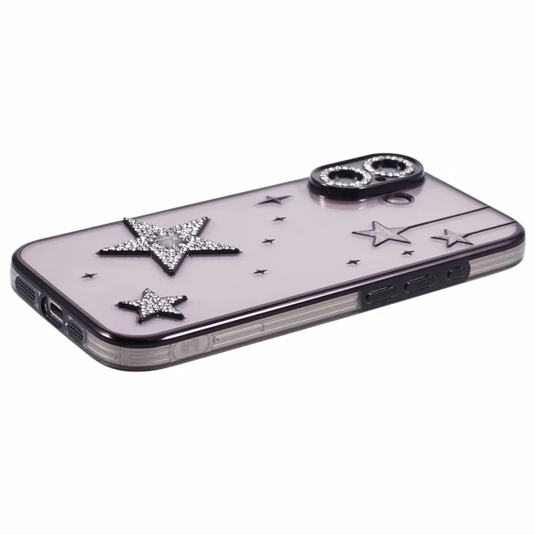 Für Das Iphone 16 Plus Case 3D Blingstars Elektrieren TPU Clear Phone Case - Schwarz