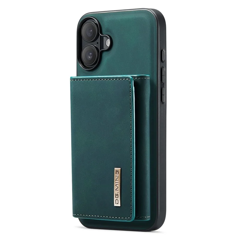 Dg. Ming M1 -serie Für Iphone 16 Plus Case Kickstand PU -telefonabdeckung Mit Abnehmbarer Brieftasche - Grün