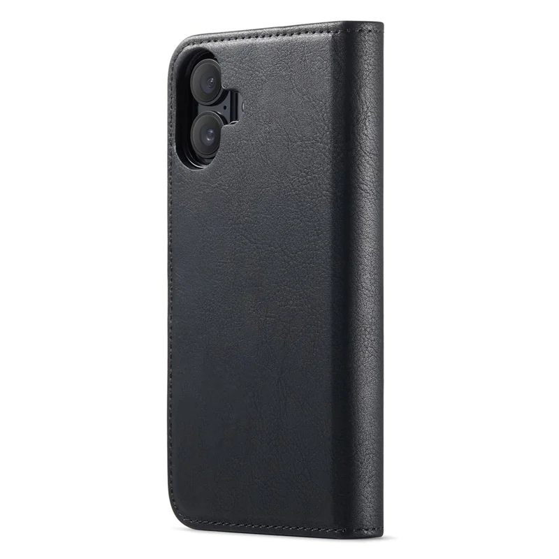DG.MING for iPhone 16 Plus Case Detachable Split Leather Phone Cover - Black