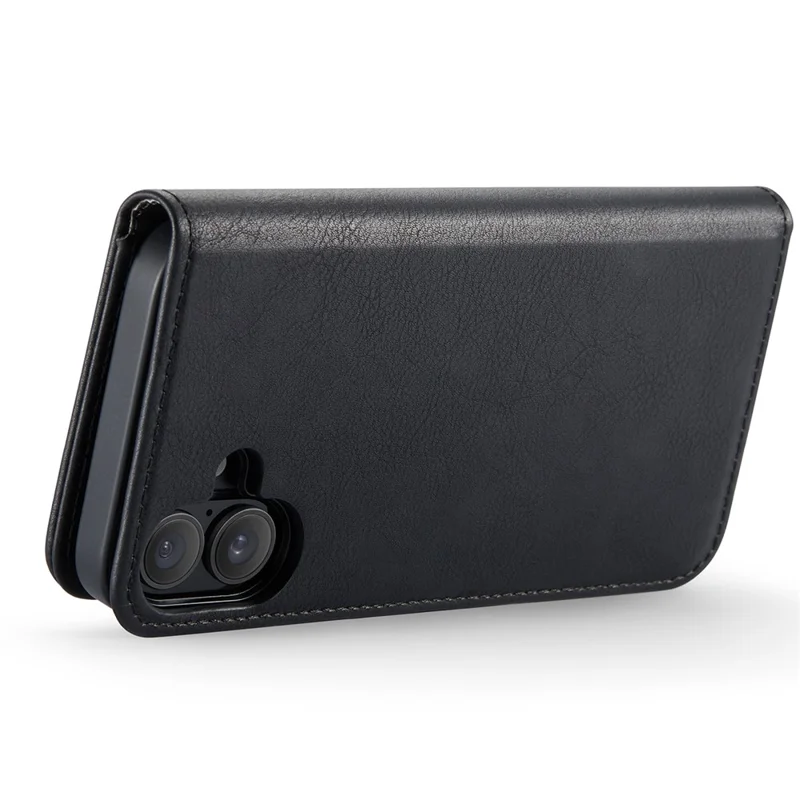 DG.MING for iPhone 16 Plus Case Detachable Split Leather Phone Cover - Black