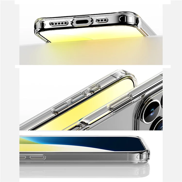 ROCK For iPhone 16 Pro Clear Phone Case PC+TPU Anti-Drop Phone Cover