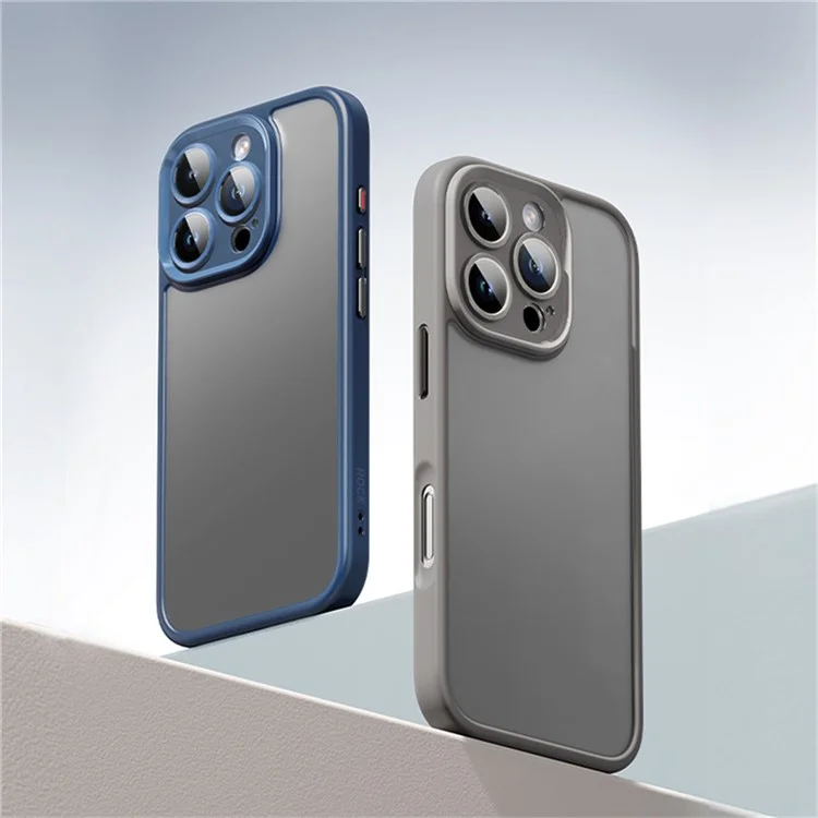ROCK For iPhone 16 Pro Max Phone Case Skin-Touch PC+TPU Shockproof Back Cover - Black