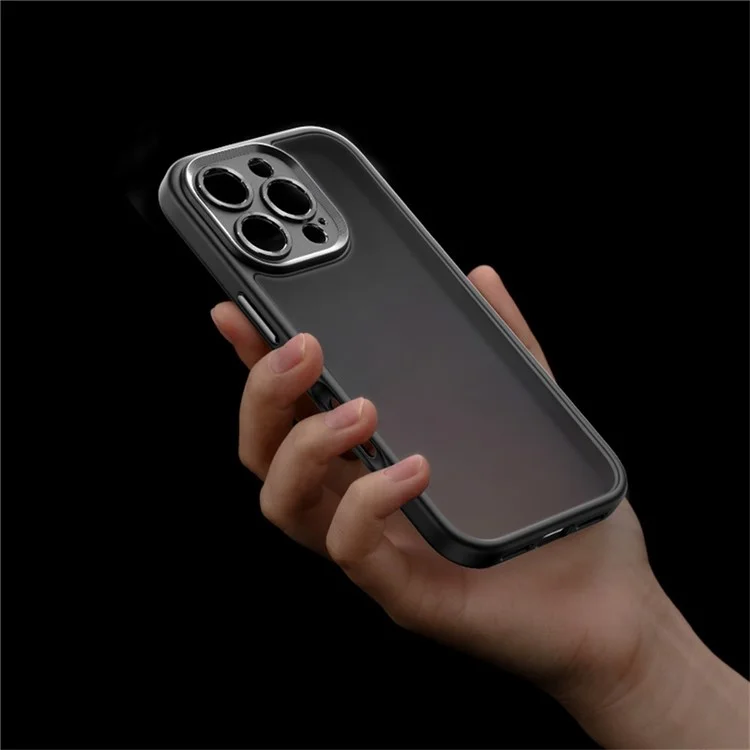 ROCK For iPhone 16 Pro Max Phone Case Skin-Touch PC+TPU Shockproof Back Cover - Black