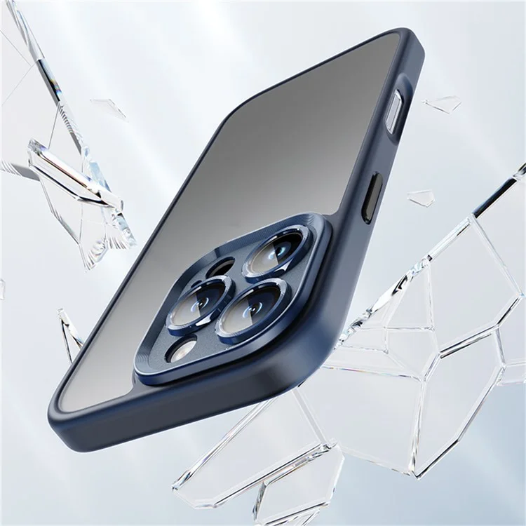 ROCK For iPhone 16 Pro Max Phone Case Skin-Touch PC+TPU Shockproof Back Cover - Black