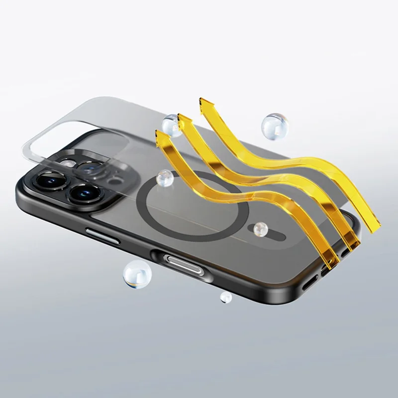 ROCK For iPhone 16 Pro Magnetic Case Compatible with MagSafe Skin-Touch PC+TPU Phone Cover - Grey