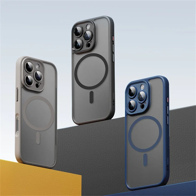 ROCK For iPhone 16 Pro Magnetic Case Compatible with MagSafe Skin-Touch PC+TPU Phone Cover - Grey
