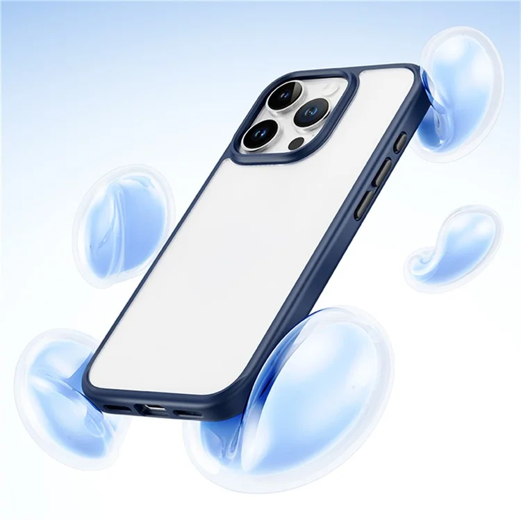 ROCK For iPhone 16 Pro Max Clear Phone Case PC+TPU Shockproof Back Cover - Black