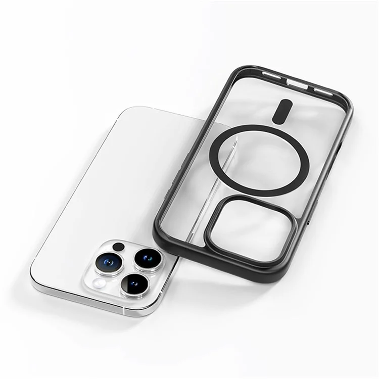 ROCK For iPhone 16 Pro Clear Phone Case Compatible with MagSafe PC+TPU Cover - Black
