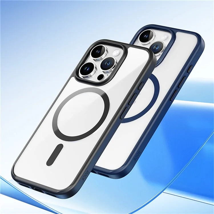 ROCK For iPhone 16 Pro Clear Phone Case Compatible with MagSafe PC+TPU Cover - Black