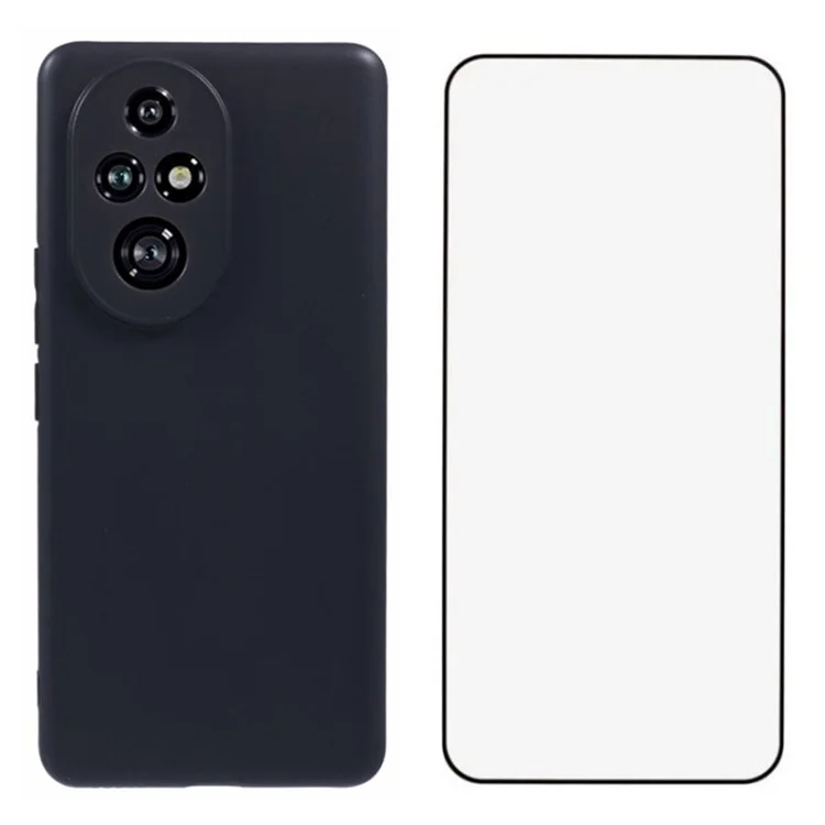 Serie Wanlonfeng MS Para Honor 200 Pro 5G TPU Case Matte Back Cover Con Vidrio Templado