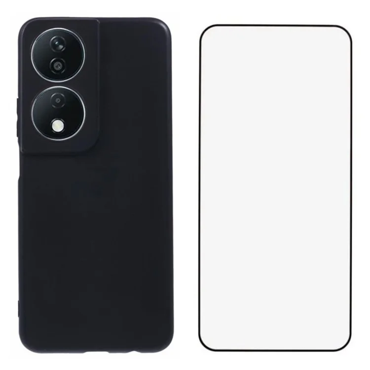 Serie Wanlonfeng MS Para Honor X7b 5G / Case 4G TPU Cubierta Mate Con Película de Pantalla (agujero de Lente Grande)