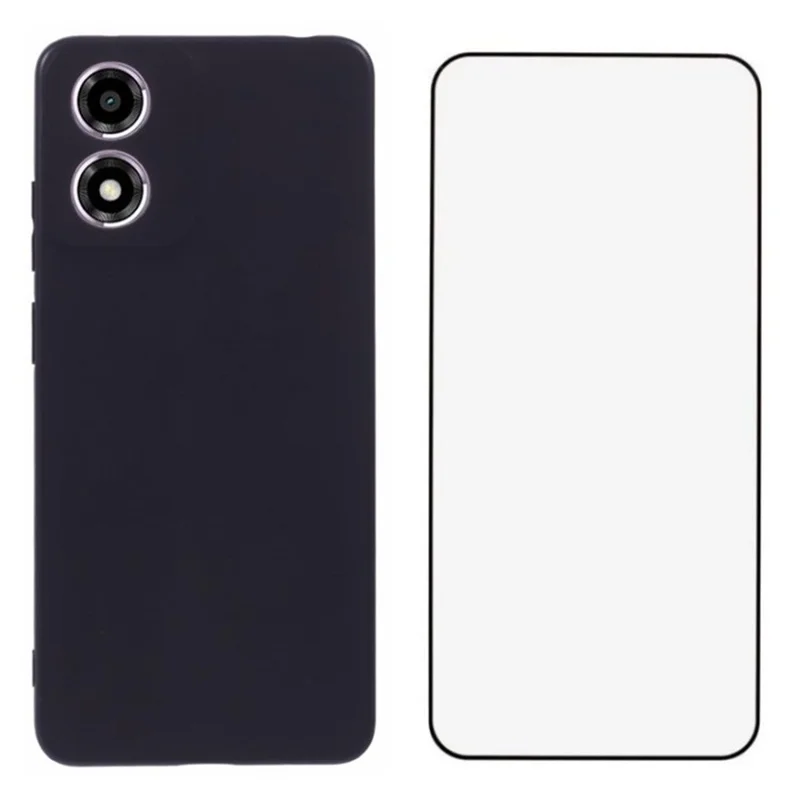 Série Wanlonfeng MS Pour Motorola Moto E14 4G TPU Boîtier Arrière Mat Avec Verre Trempé