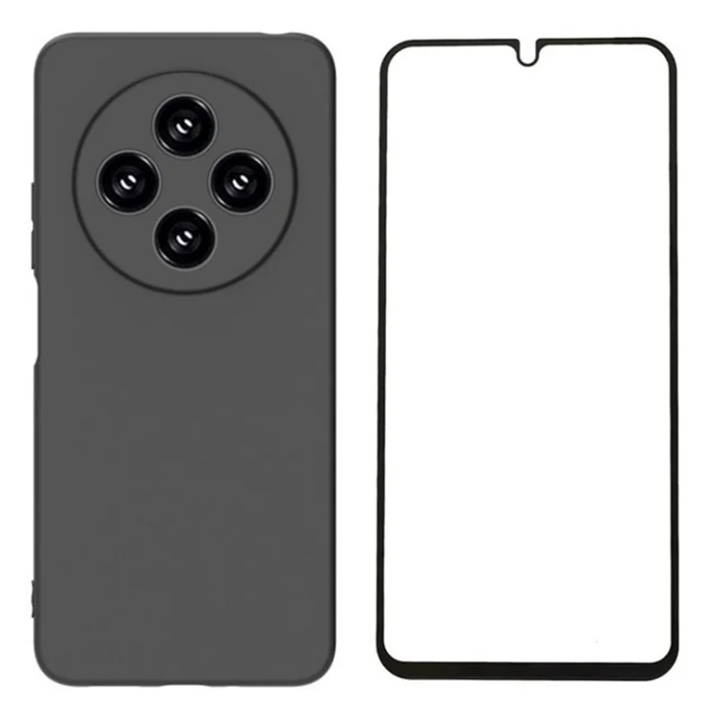 WANLONFENG MS Series for Xiaomi Poco C75 4G / Redmi 14R 5G / 14C 4G TPU Case Matte Back Cover with Tempered Glass