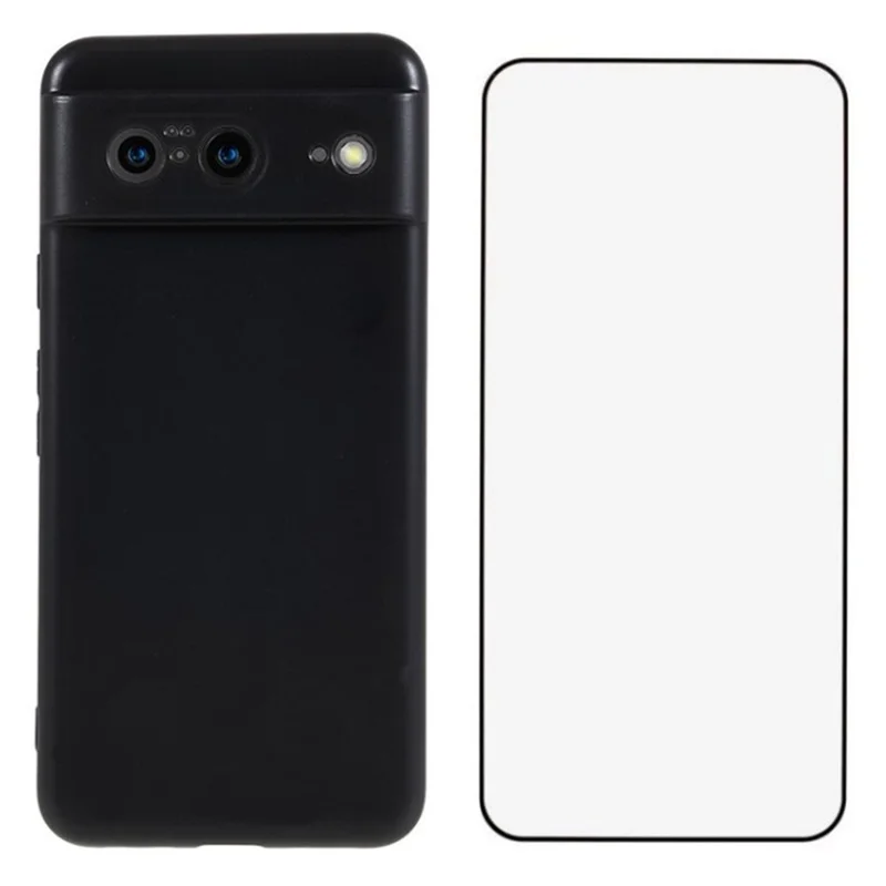 Serie Wanlonfeng MS Para Google Pixel 8 Case TPU Tapa Trasera Mate Con Vidrio Templado