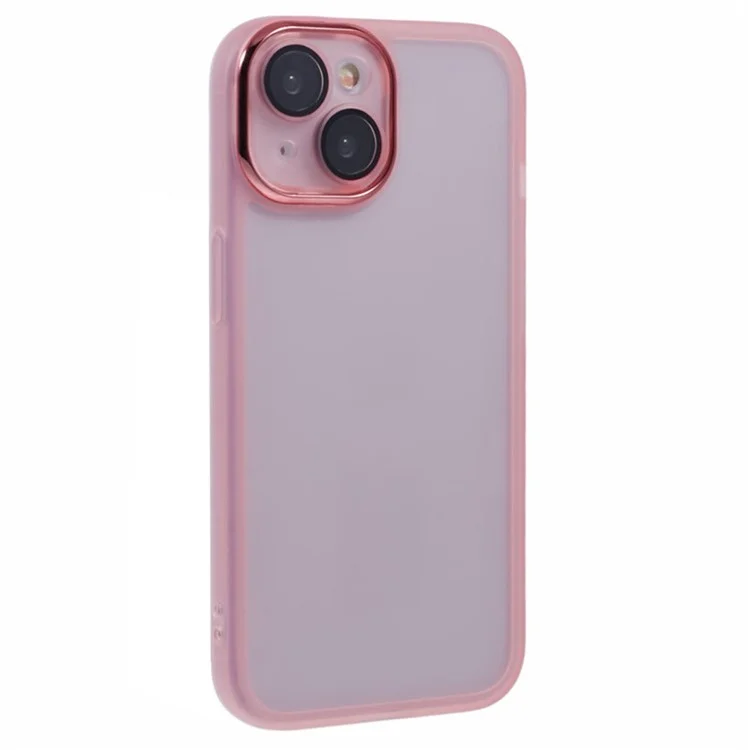 Serie DKSM Wanlonfeng Para Iphone 14 Case TPU Cubierta de Teléfono Con Vidrio Templado - Rosa Transparente