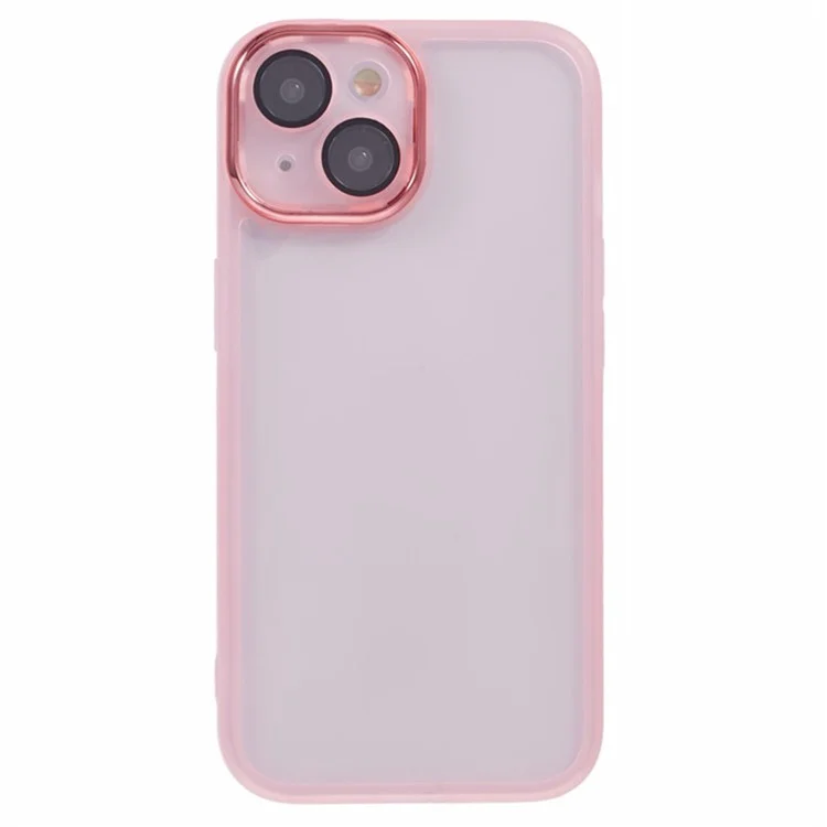 Serie DKSM Wanlonfeng Para Iphone 14 Case TPU Cubierta de Teléfono Con Vidrio Templado - Rosa Transparente