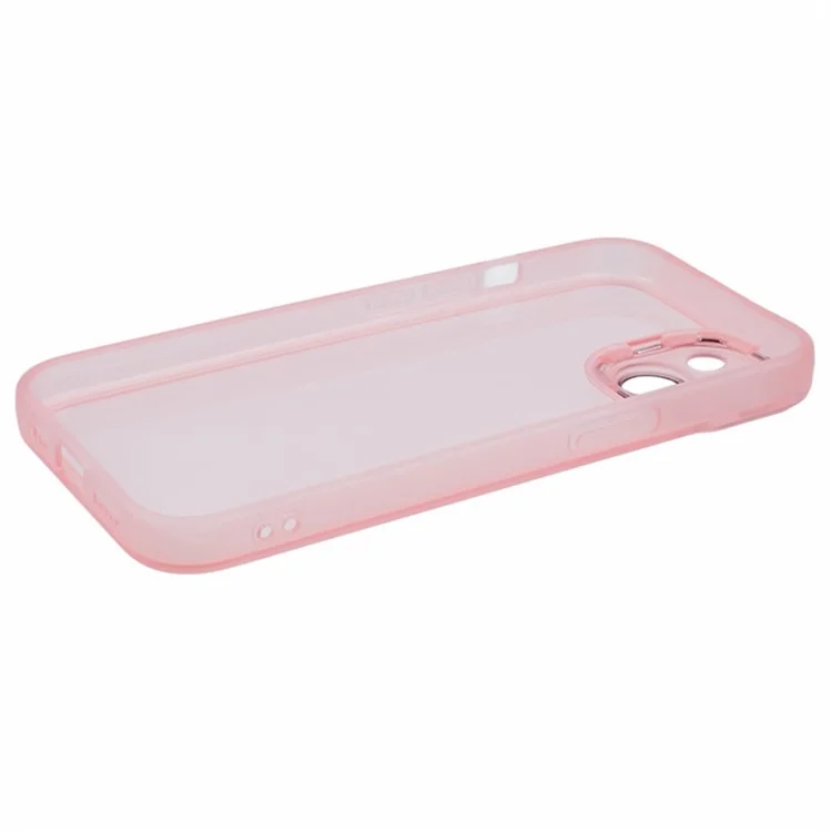 Serie DKSM Wanlonfeng Para Iphone 14 Case TPU Cubierta de Teléfono Con Vidrio Templado - Rosa Transparente