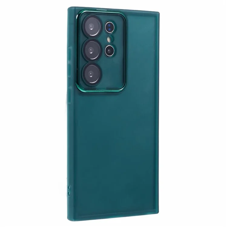Серия Wanlonfeng DKSM Для Samsung Galaxy S23 Ultra TPU Case Case Case Case Cope Cope с Помощью Закаленного Стекла - Прозрачная Армия Зеленый