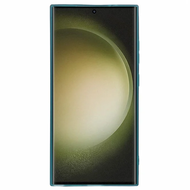 Серия Wanlonfeng DKSM Для Samsung Galaxy S23 Ultra TPU Case Case Case Case Cope Cope с Помощью Закаленного Стекла - Прозрачная Армия Зеленый