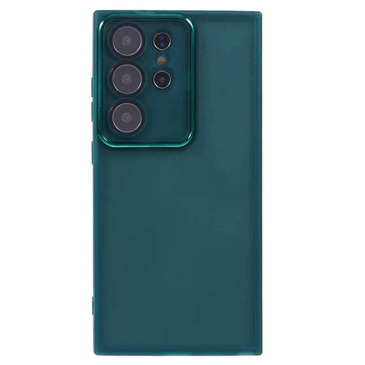 Серия Wanlonfeng DKSM Для Samsung Galaxy S23 Ultra TPU Case Case Case Case Cope Cope с Помощью Закаленного Стекла - Прозрачная Армия Зеленый